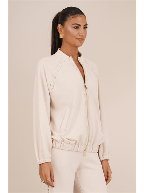 Felpa in viscosa con strass Luckylu Milano | CP02SCCHALK